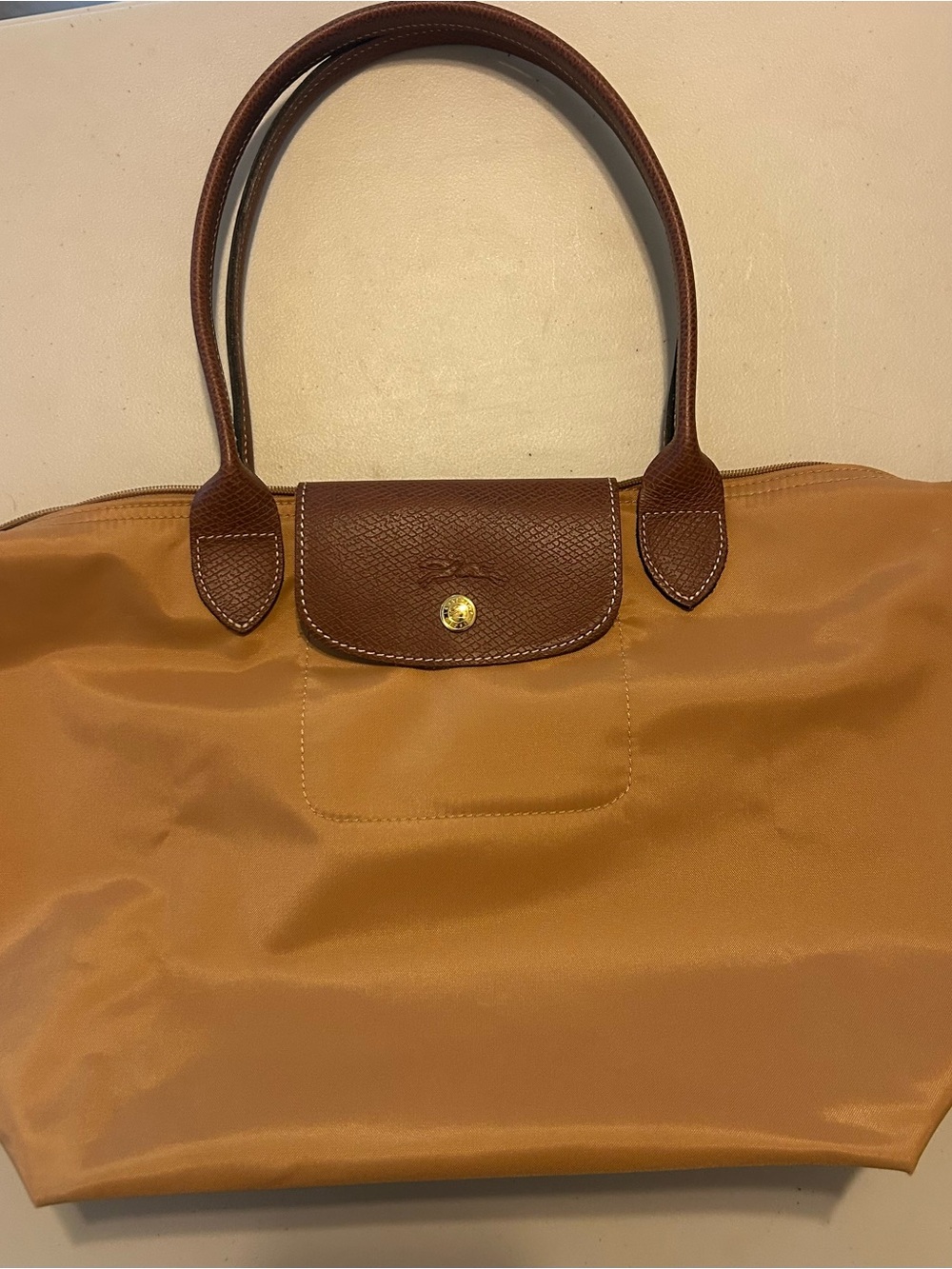 Longchamp Le Pliage Original M Tote in Fawn with Brown Trim - Picture 4 of 6